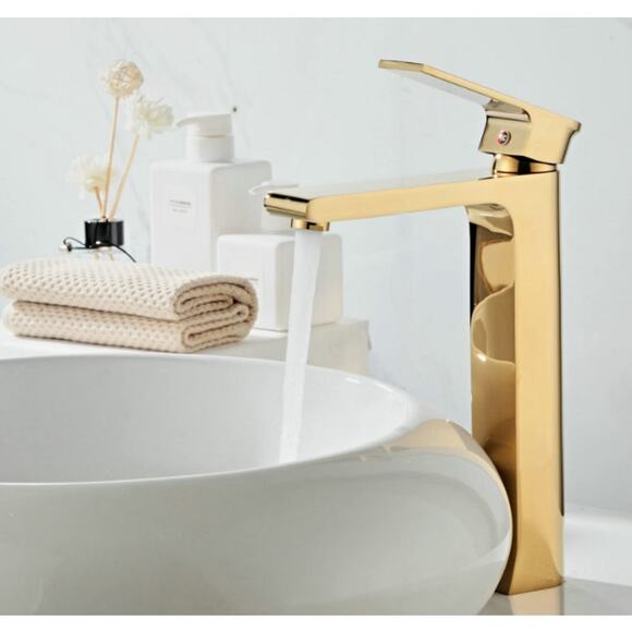 Faucet Leekayer Single Handle Bathroom Vessel Sink Faucet Polish Golden - Picture 5 of 8